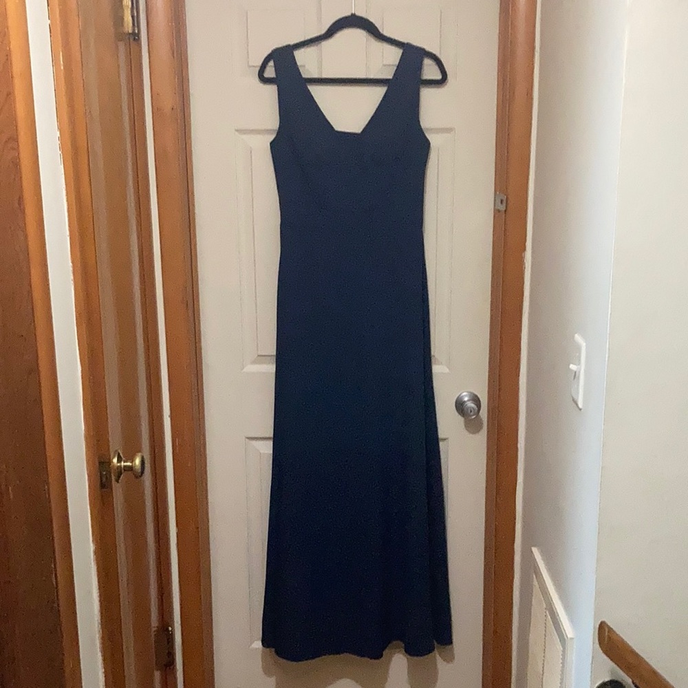 B2 Jasmine Navy Floor Length Bridesmaid Dress, US Size 12